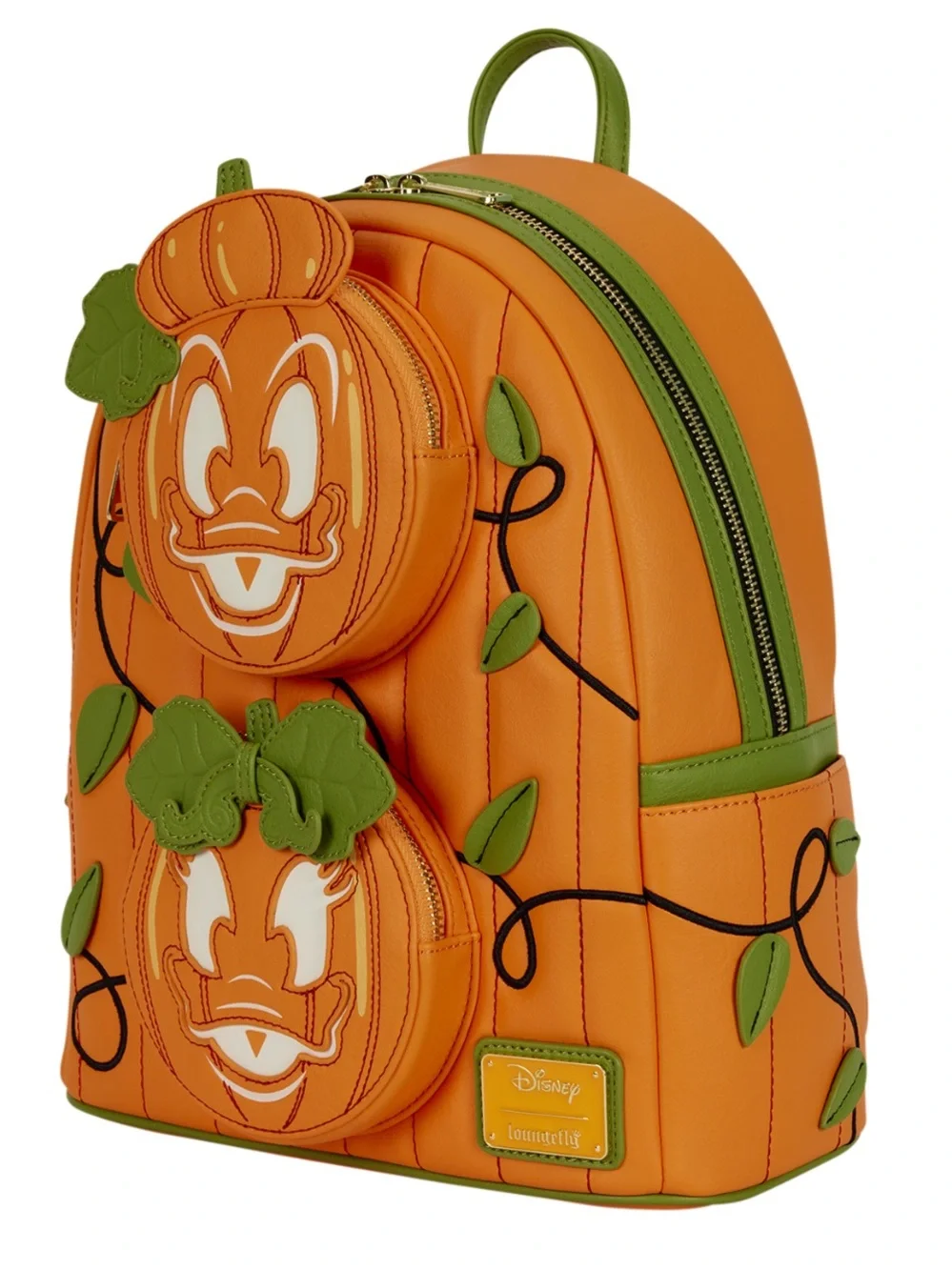 Loungefly Donald & Daisy Jack-0'-Lantern Exclusive Glow Mini Backpack & Wallet